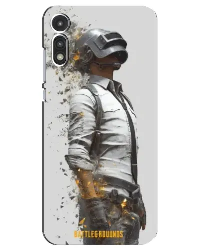 Чехол для Motorola MOTO E 2020 с картинкой «PUBG — боец в пыли»