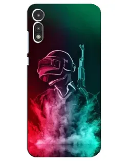Чехол для Motorola MOTO E 2020 с картинкой «PUBG — огненный воин»