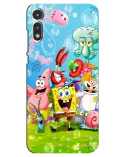 Чохол для Motorola MOTO E 2020 з картинкою «Губка Боб та друзі»