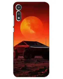 Чехол для Motorola MOTO E 2020 с картинкой «Cybertruck на Марсе»