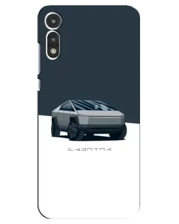 Чехол для Motorola MOTO E 2020 с картинкой «Серебристый Cybertruck Tesla»