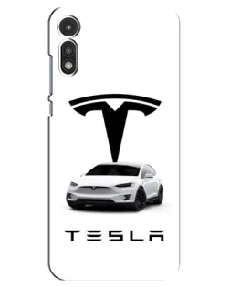 Чехол для Motorola MOTO E 2020 с картинкой «Tesla White Style»