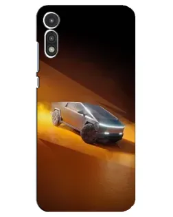 Чехол для Motorola MOTO E 2020 с картинкой «Cybertruck в пустыне»