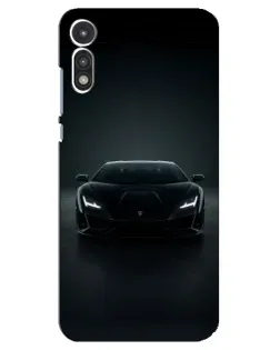 Чехол для Motorola MOTO E 2020 с картинкой «Черный Lamborghini Aventador»