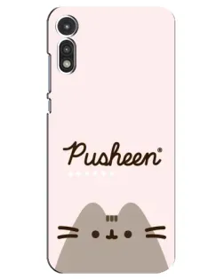 Чехол для Motorola MOTO E 2020 с картинкой «Pusheen логотип»