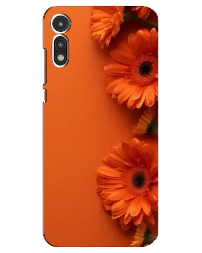 Чехол для Motorola MOTO E 2020 с картинкой «Оранжевые герберы»