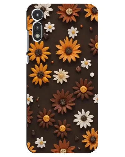 Чехол для Motorola MOTO E 2020 с картинкой «Узор из маленьких подсолнухов»