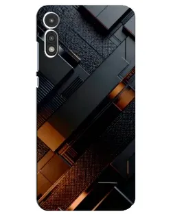 Чехол для Motorola MOTO E 2020 с картинкой «Черные геометрические блоки»