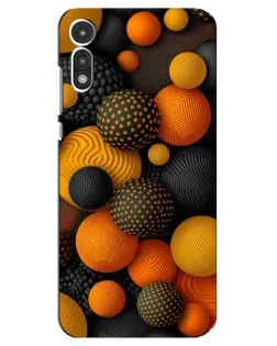Чехол для Motorola MOTO E 2020 с картинкой «Объемные оранжевые сферы»