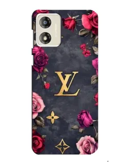 Чехол для Motorola MOTO E13 с картинкой «Цветочный Louis Vuitton»