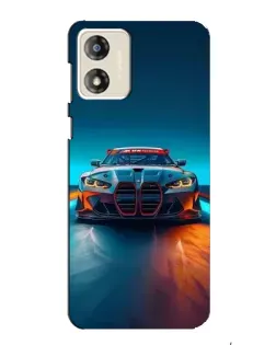 Чехол для Motorola MOTO E13 с картинкой «BMW — огни неона»