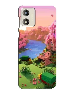 Чехол для Motorola MOTO E13 с картинкой «Розовое дерево Minecraft»