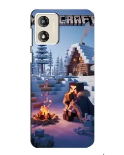 Чехол для Motorola MOTO E13 с картинкой «Зимний Minecraft»