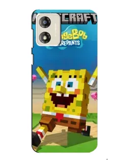 Чохол для Motorola MOTO E13 з картинкою «Губка Боб Minecraft»