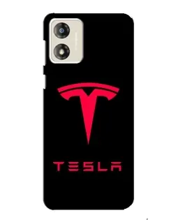 Чехол для Motorola MOTO E13 с картинкой «Tesla Red Logo»