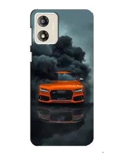 Чехол для Motorola MOTO E13 с картинкой «Audi в облаках дыма»