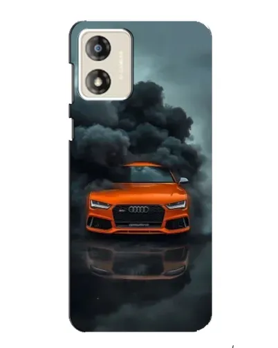 Чехол для Motorola MOTO E13 с картинкой «Audi в облаках дыма»