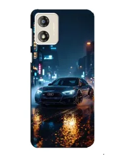 Чехол для Motorola MOTO E13 с картинкой «Ночной город и Audi»