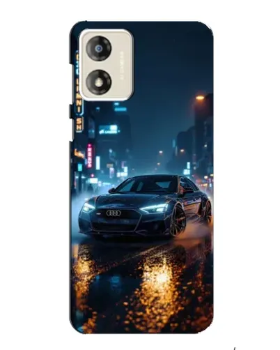 Чехол для Motorola MOTO E13 с картинкой «Ночной город и Audi»