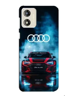 Чехол для Motorola MOTO E13 с картинкой «Audi Sport — неон»