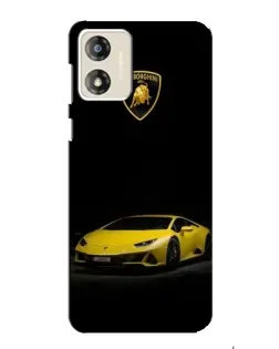 Чехол для Motorola MOTO E13 с картинкой «Lamborghini желтый акцент»
