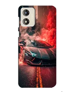 Чехол для Motorola MOTO E13 с картинкой «Lamborghini красный дым»