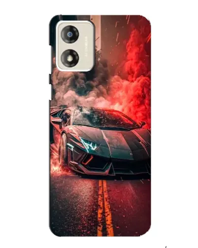 Чехол для Motorola MOTO E13 с картинкой «Lamborghini красный дым»