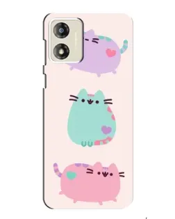 Чехол для Motorola MOTO E13 с картинкой «Pusheen трио»