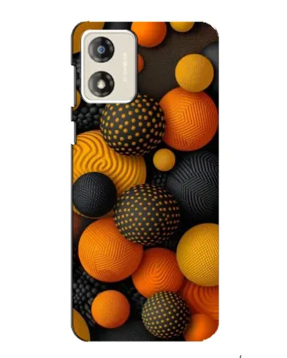 Чехол для Motorola MOTO E13 с картинкой «Объемные оранжевые сферы»