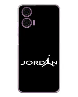 Чехол для Motorola Moto E14 с картинкой «Jordan White Logo»