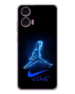 Чехол для Motorola Moto E14 с картинкой «Jordan Neon Blue»