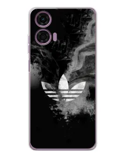 Чехол для Motorola Moto E14 с картинкой «Абстрактный дым Adidas»