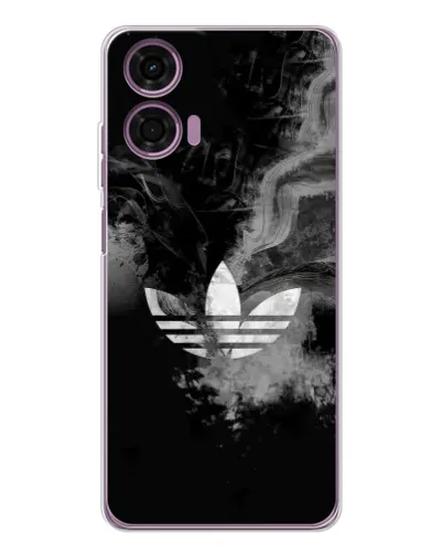Чехол для Motorola Moto E14 с картинкой «Абстрактный дым Adidas»