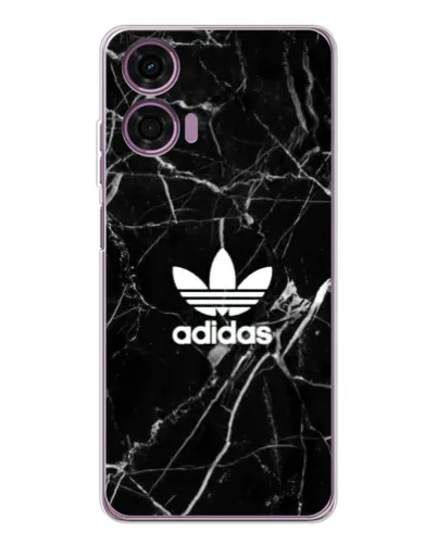 Чехол для Motorola Moto E14 с картинкой «Белый мрамор Adidas»