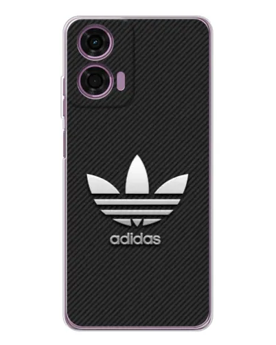 Чехол для Motorola Moto E14 с картинкой «Adidas Карбоновая текстура»
