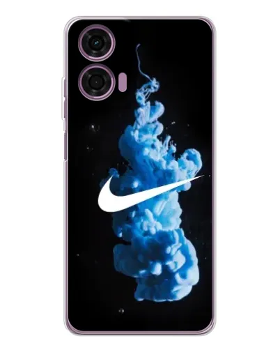 Чехол для Motorola Moto E14 с картинкой «Nike и синий дым» Чехол для Motorola Moto E14 с картинкой «Nike и синий дым»