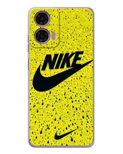 Чехол для Motorola Moto E14 с картинкой «Желтый текстурный Nike»
