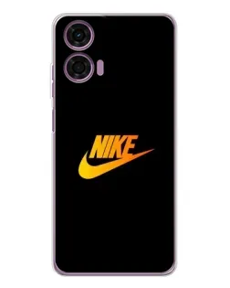 Чехол для Motorola Moto E14 с картинкой «Золотой логотип Nike»