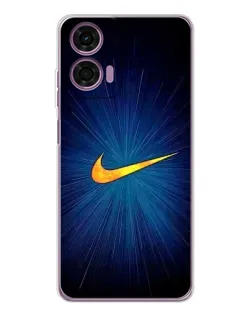 Чехол для Motorola Moto E14 с картинкой «Синий пульс Nike»