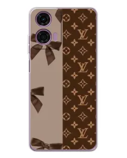 Чехол для Motorola Moto E14 с картинкой «Louis Vuitton — банты»