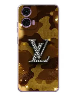 Чехол для Motorola Moto E14 с картинкой «Камуфляжный Louis Vuitton»