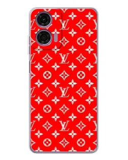 Чехол для Motorola Moto E14 с картинкой «Яркий паттерн LV»