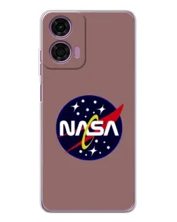 Чехол для Motorola Moto E14 с картинкой «NASA — ретро космос»