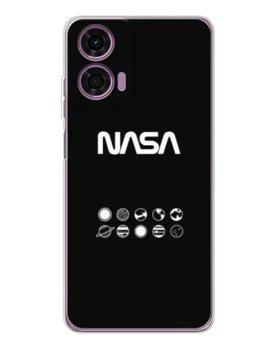 Чехол для Motorola Moto E14 с картинкой «NASA — технический принт» Чехол для Motorola Moto E14 с картинкой «NASA — технический принт»
