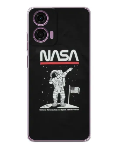 Чехол для Motorola Moto E14 с картинкой «NASA — шагаем по Луне» Чехол для Motorola Moto E14 с картинкой «NASA — шагаем по Луне»