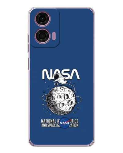 Чехол для Motorola Moto E14 с картинкой «NASA — лунная миссия» Чехол для Motorola Moto E14 с картинкой «NASA — лунная миссия»