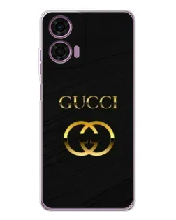 Чехол для Motorola Moto E14 с картинкой «Золотой логотип Gucci»