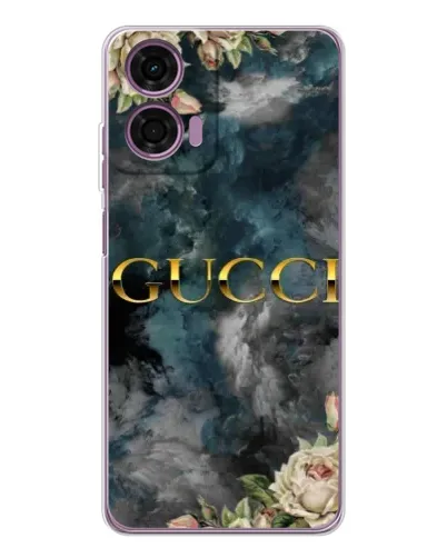 Чехол для Motorola Moto E14 с картинкой «Абстрактные цветы Gucci» Чехол для Motorola Moto E14 с картинкой «Абстрактные цветы Gucci»