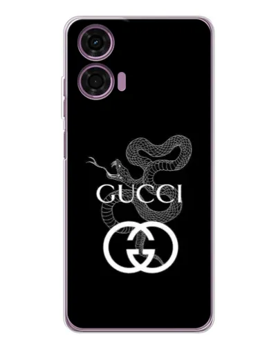 Чехол для Motorola Moto E14 с картинкой «Gucci — серебряная змея» Чехол для Motorola Moto E14 с картинкой «Gucci — серебряная змея»
