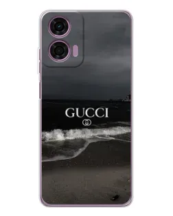 Чехол для Motorola Moto E14 с картинкой «Gucci — морской прибой»